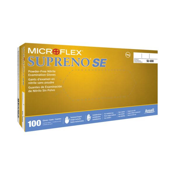 Supreno SE Small Nitrile Exam Gloves by Brand with Part Number SU-690-S * Textured Fingertips, Blue, Non-Sterile - Image 2
