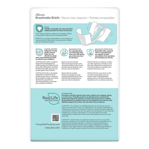Tranquility Essential X-Large Disposable Heavy Absorbency Incontinence Brief - Part 2747 - Image 2