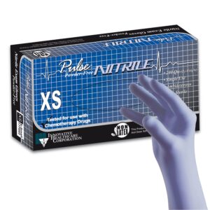 Pulse Nitrile Exam Gloves X-Small by Brand - Chemotherapy and Fentanyl Tested, Textured Fingertips, Aqua Blue