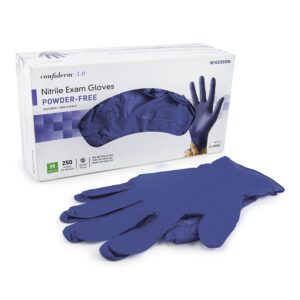 McKesson Confiderm 3.0 Medium Nitrile Exam Gloves with Textured Fingertips, Blue, Non-Sterile