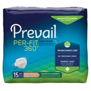 Prevail Per-Fit360 Unisex Adult Incontinence Brief - Heavy Absorbency, Size 3 (Extra Large), Model PFNG-014 by Prevail