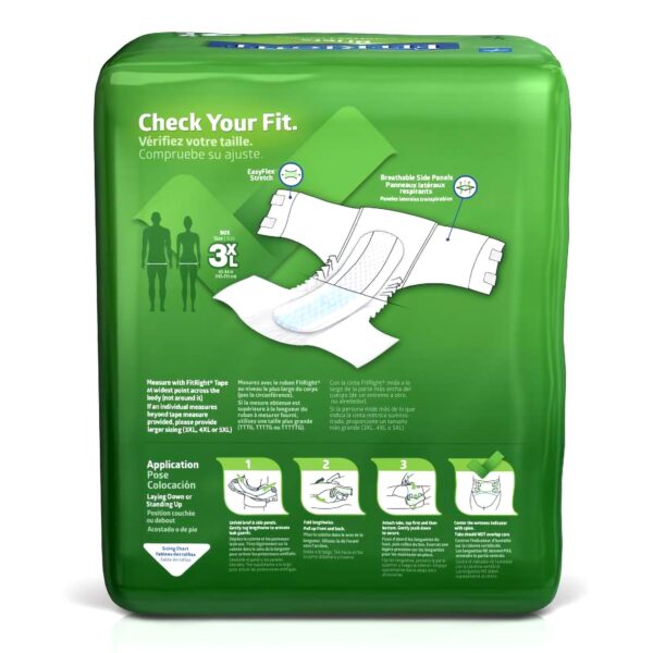 FitRight Bariatric Unisex Adult Incontinence Brief 3X-Large Disposable Heavy Absorbency (Part No. MTB084) - Image 4
