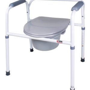 Carex 3-in-1 Commode Chair with Padded Fixed Arms and Steel Frame, 24.25-Inch Seat Width, 250 lb Capacity - Part Number FGB35711 0000