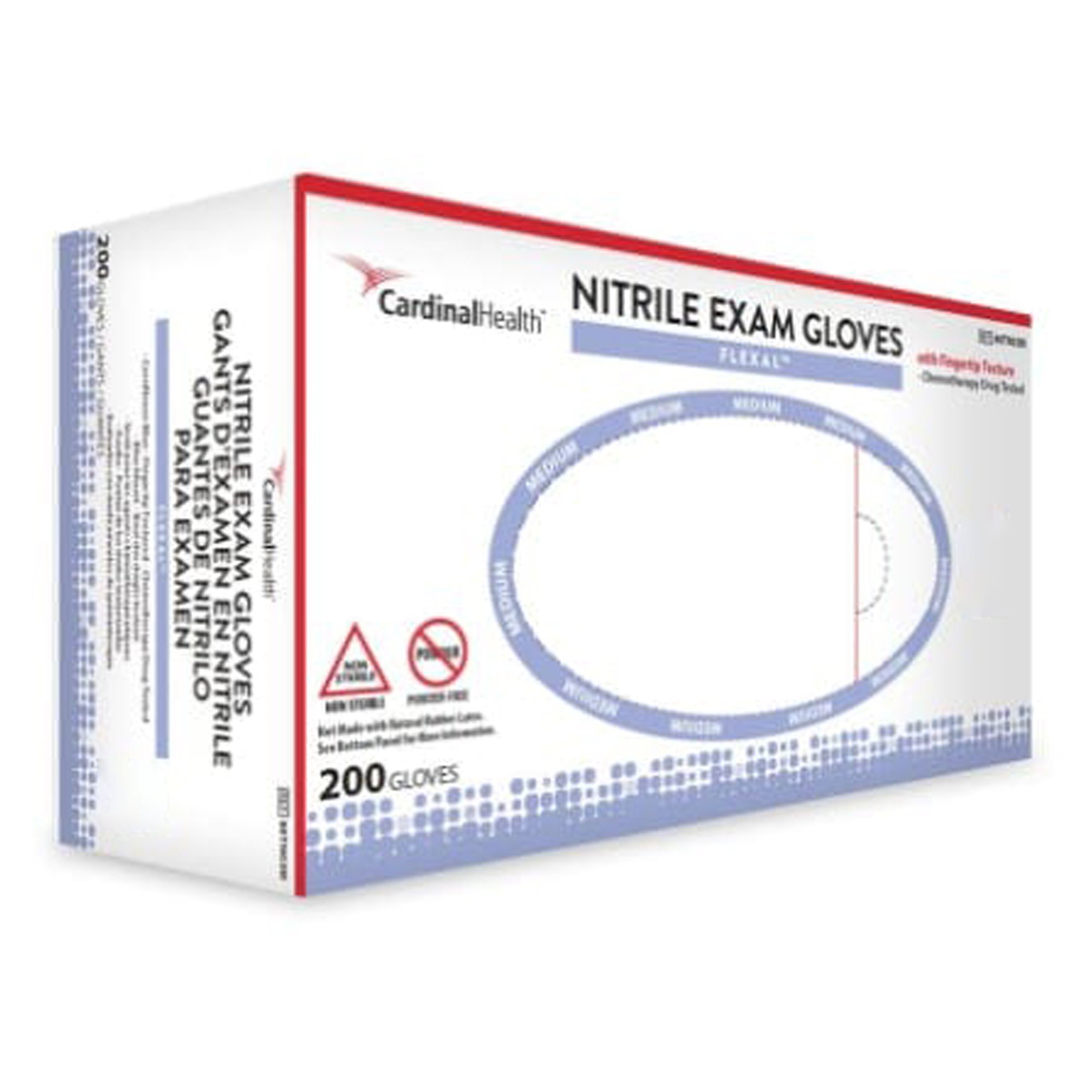 FLEXAL Nitrile Small Exam Gloves * Chemo Tested, Textured Fingertips, NonSterile, Blue