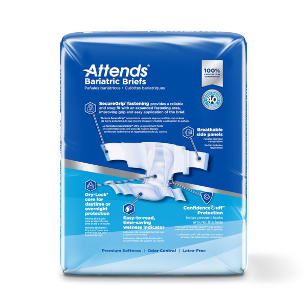 Attends Bariatric 2X-Large Unisex Adult Incontinence Brief with SecureGrip Fastening and Dry-Lock Core (Part Number DD50) - Image 4