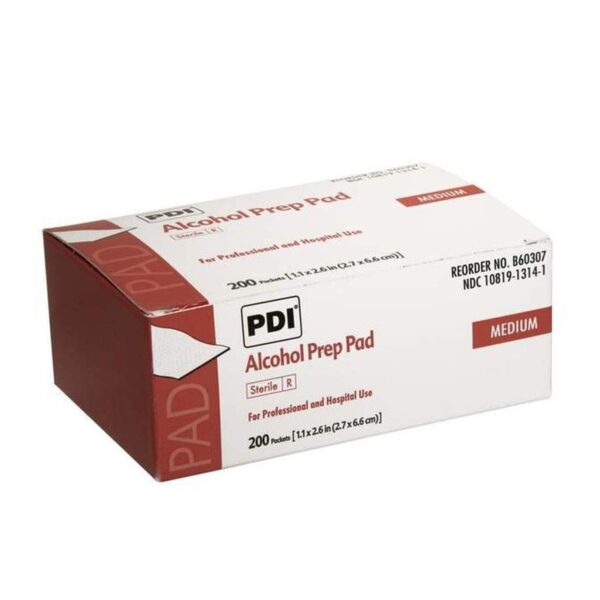 PDI Alcohol Prep Pads with 70% Isopropyl Alcohol - Medium Sterile Packets (100 Count) - Image 4
