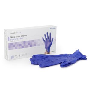 McKesson Confiderm 3.0 X-Large Nonsterile Nitrile Exam Gloves with Textured Fingertips, Blue