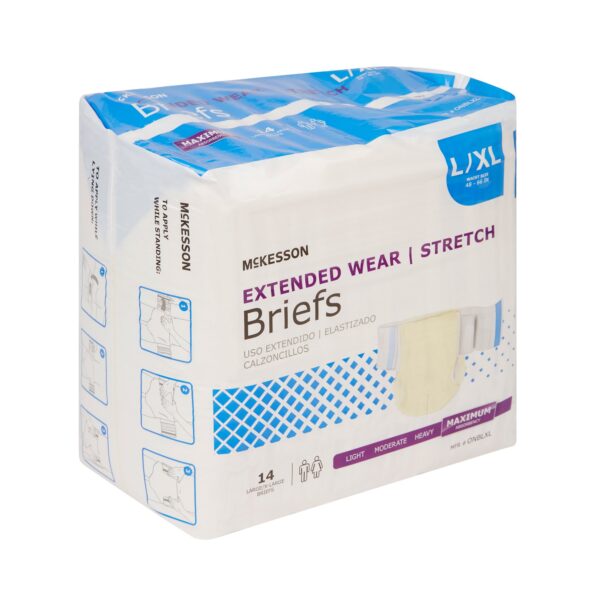 McKesson Unisex Adult Incontinence Brief Extended Wear Large / X-Large, Heavy Absorbency - Part Number ONBLXL - Image 5