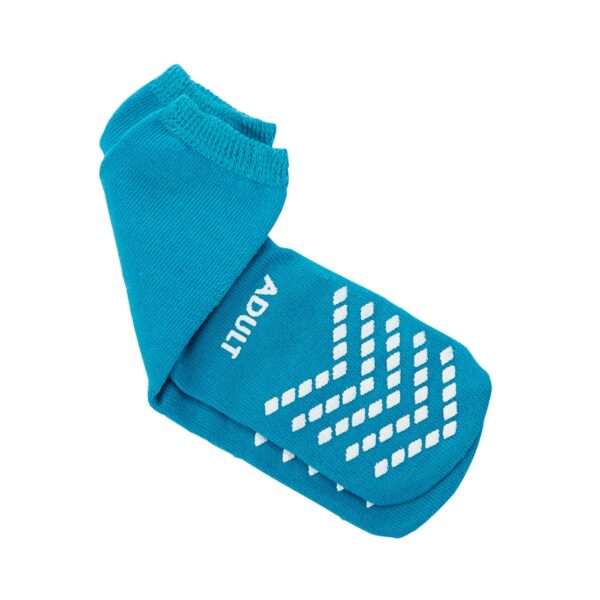 McKesson Unisex Adult Large Slipper Socks with Safety Tread - Teal, Part Number 16-SCE1 - Image 2