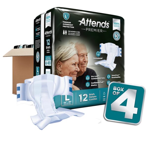 Attends Premier Large Disposable Heavy Absorbency Unisex Adult Incontinence Brief - Part Number ALI-BR30 - Image 7