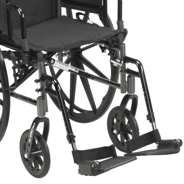 McKesson Lightweight Manual Wheelchair with 20-Inch Seat Width * Dual Axle, Swing-Away Footrests, Black Upholstery - Image 4