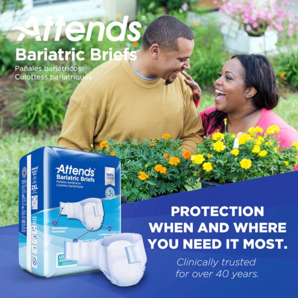 Attends Bariatric Unisex Adult Incontinence Brief DD50 * Heavy Absorbency, 2X-Large, Comfortable Fit for Waists 68-80 Inches - Image 8
