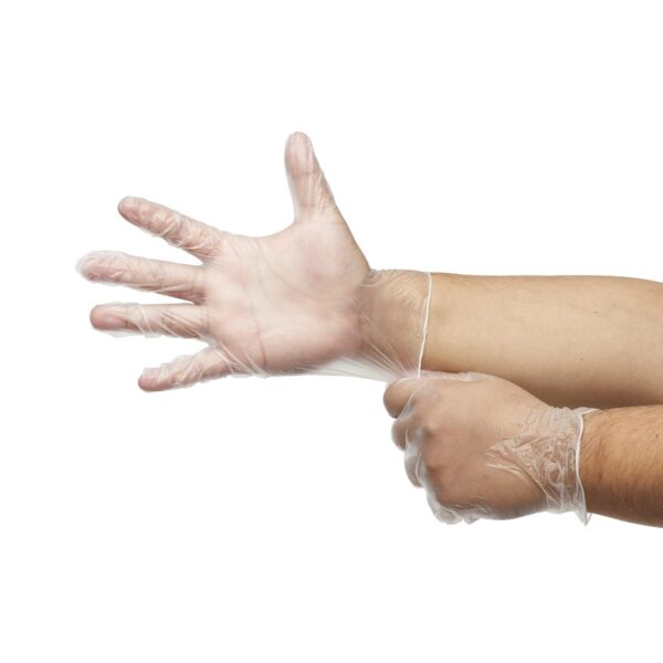 McKesson Confiderm Small Vinyl Exam Gloves - Clear, Ambidextrous, 50 Gloves - Image 6