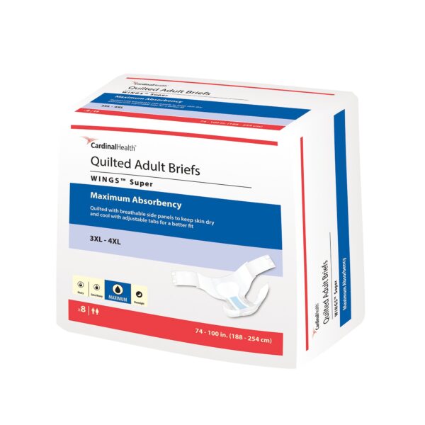 Medline Wings Super 3X-Large Disposable Heavy Absorbency Bariatric Incontinence Briefs - Part 67095