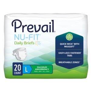 Prevail Nu-Fit Large Unisex Adult Incontinence Brief - Heavy Absorbency (Part Number NU-013/2)