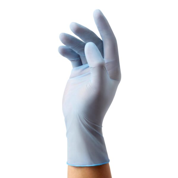 MediGuard MG3001 Small Non-Sterile Nitrile Exam Gloves - Blue, Textured Fingertips, Standard Cuff Length - Image 4