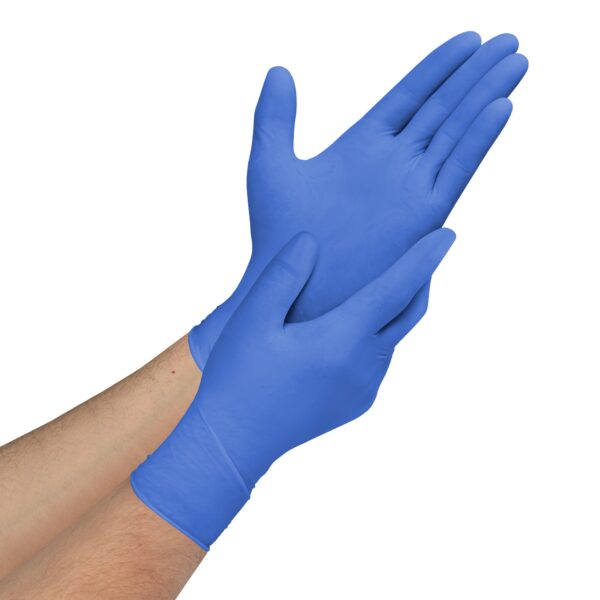 CareStock X-Large Non-Sterile Nitrile Exam Gloves with Textured Fingertips - Blue, Chemo Tested - Image 6