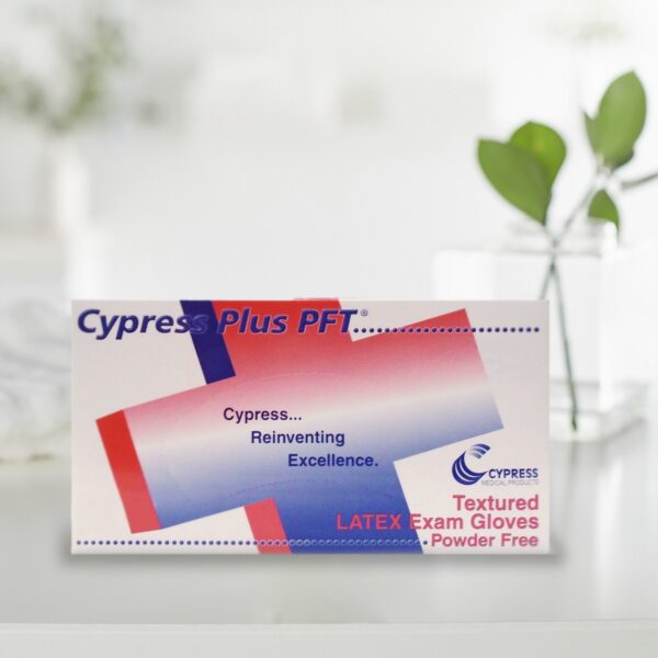 Cypress Plus PFT X-Small Exam Latex Gloves by Brand 23-90 * Non-Sterile, Fully Textured, Ivory - Image 4