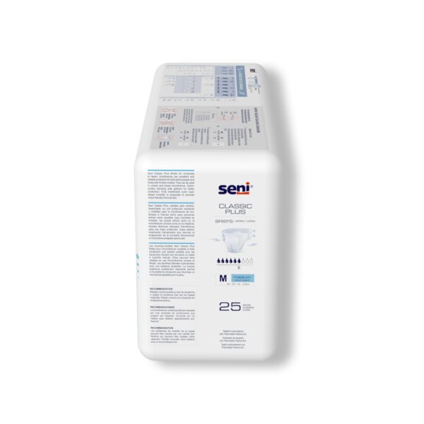 Seni Classic Plus Medium Disposable Incontinence Brief by Seni * Moderate Absorbency, Unisex Adult Incontinence Protection - Image 6