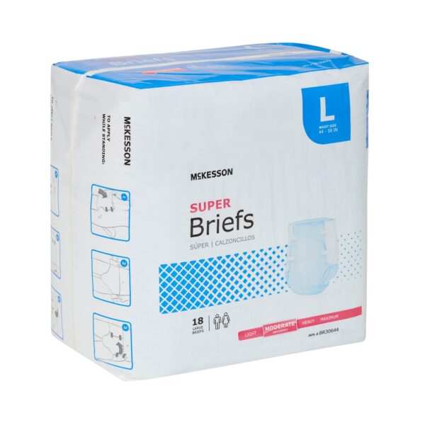 McKesson Unisex Adult Incontinence Brief Large - Moderate Absorbency, Size Fits 44-58 Inches Waist - Image 7