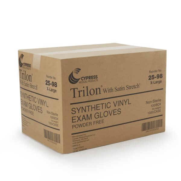 Trilon X-Large NonSterile Vinyl Exam Gloves - Clear, Standard Cuff, Prop 65 Compliant - Image 5