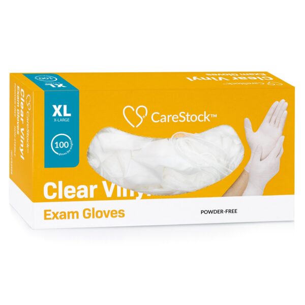 CareStock X-Large Non-Sterile Vinyl Exam Gloves - Clear, Smooth Finish, Standard Cuff - Image 10