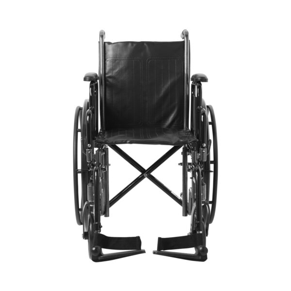 McKesson Dual Axle Wheelchair with Desk-Length Arms and Swing-Away Footrests * 16-inch Seat Width, Black Upholstery, 250 lbs Capacity - Image 2