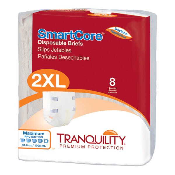 Tranquility SmartCore Unisex Adult Incontinence Brief 2X-Large Disposable Heavy Absorbency * Part #2315