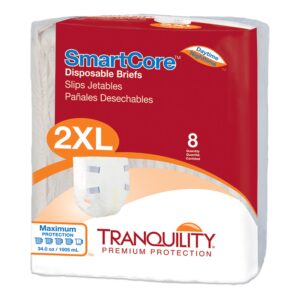 Tranquility SmartCore 2X-Large Unisex Adult Incontinence Brief - Heavy Absorbency, Waterproof & Odor Control