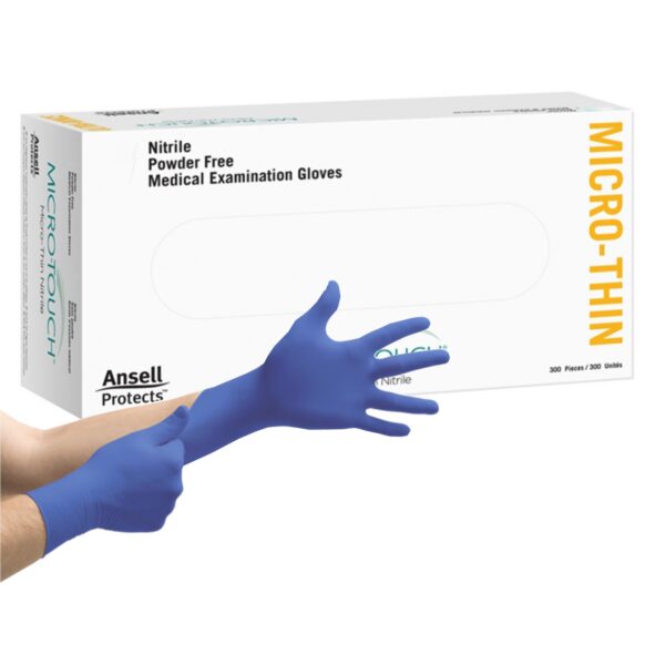 Micro-Touch Exam Gloves Large - Non-Sterile Nitrile, Textured Fingertips, 9-inch Standard Cuff by Microflex Part 6034313