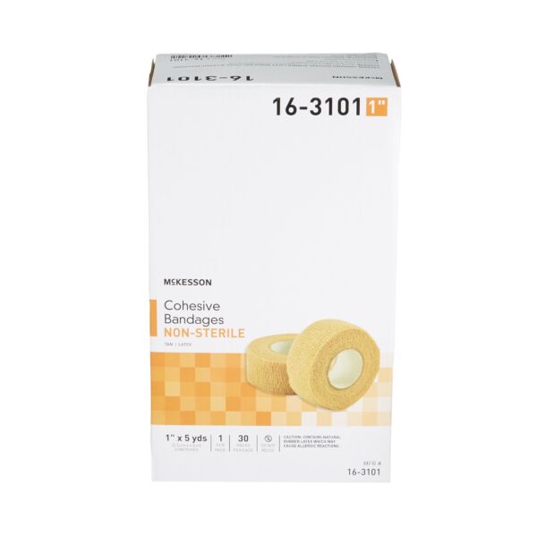 McKesson Cohesive Bandage 1 Inch x 5 Yard Self-Adherent Closure Tan - Standard Compression - Image 6