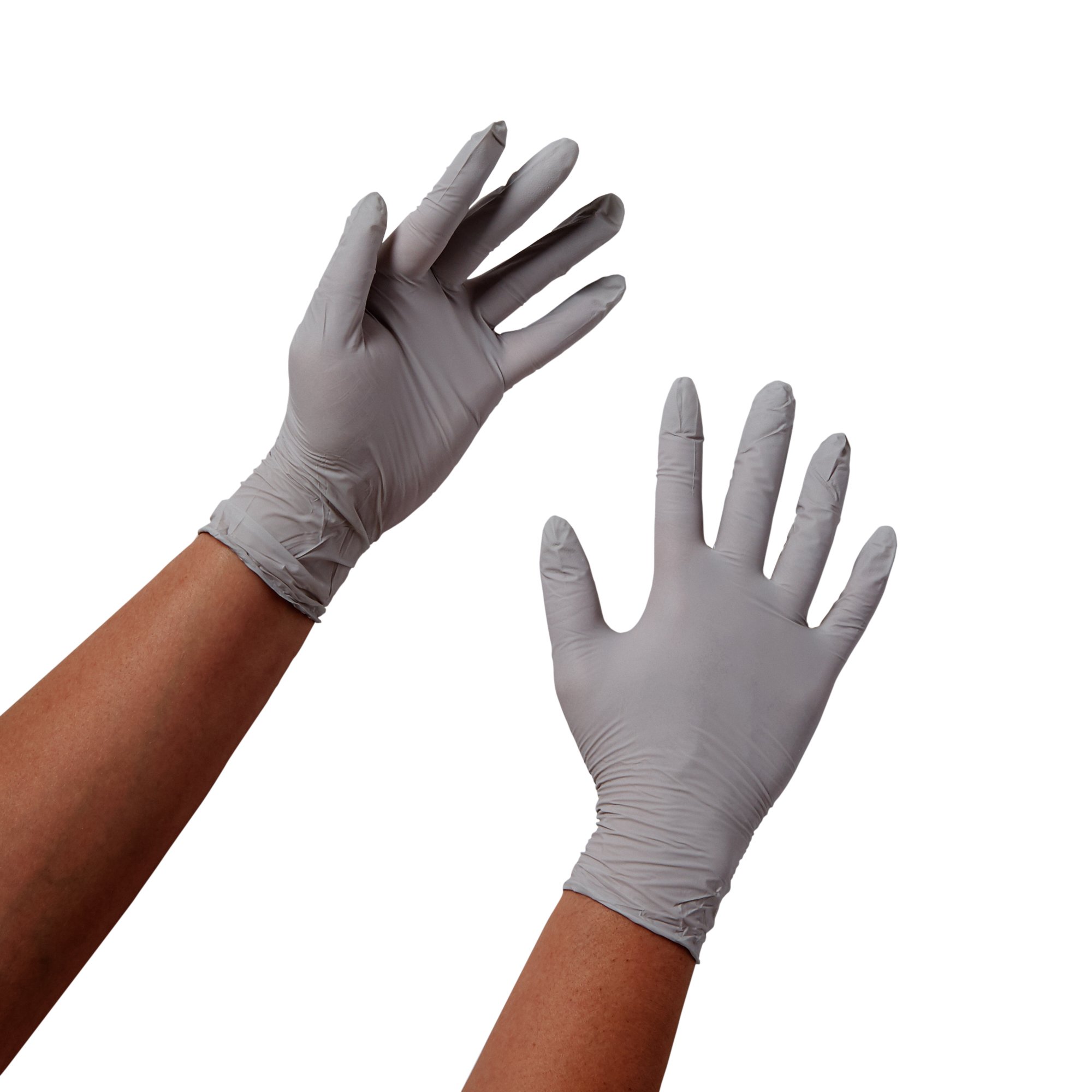Sterling Medium Nitrile Exam Gloves with Textured Fingertips and Beaded Cuffs - Chemo Tested