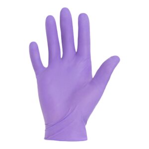 Halyard Nitrile-Xtra Small Exam Gloves with Extended Cuff and Textured Fingertips - Purple, Sterile, Chemotherapy Tested