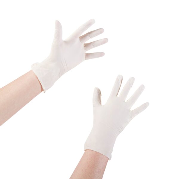 McKesson Exam Glove Medium NonSterile Stretch Vinyl with Standard Cuff, Ivory - Image 7