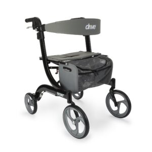 Drive Nitro Black 4-Wheel Rollator with Adjustable Height and Folding Aluminum Frame (Part Number RTL10266BK)
