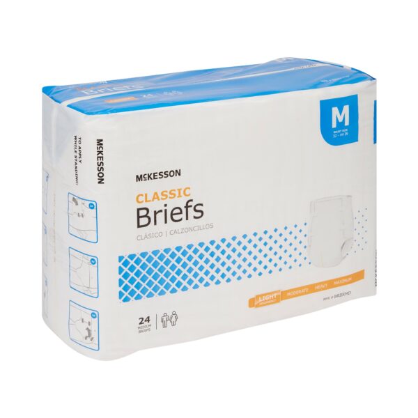 McKesson Classic Unisex Adult Incontinence Brief, Medium, Light Absorbency - Part #BRBRMD - Image 7
