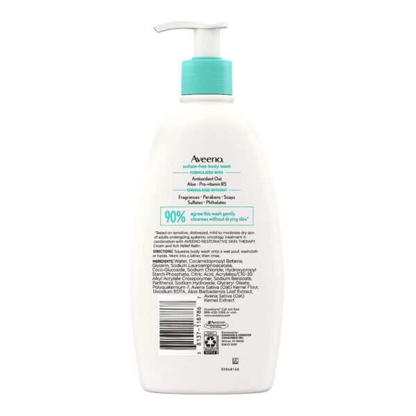 Aveeno Restorative Skin Therapy Body Wash 18 oz. Pump Bottle - Unscented - Image 2