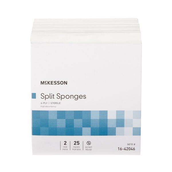 McKesson Drain Sponge 16-42046 - 4 x 4 Inch Sterile High Absorbency Sponge, 2 Pack - Image 3