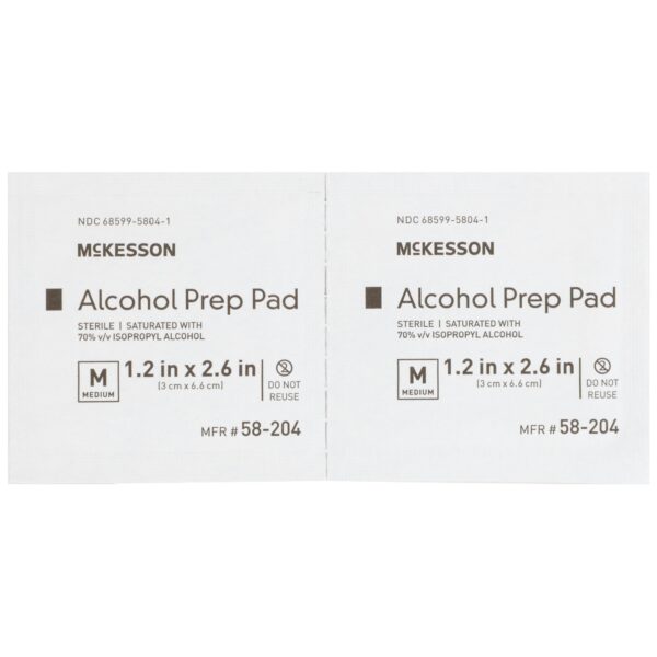 McKesson 70% Isopropyl Alcohol Prep Pads - Individual Sterile Packets - Image 3