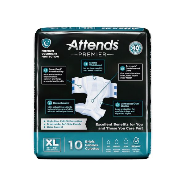 Attends Premier X-Large Unisex Adult Incontinence Brief (Part No. ALI-BR40) - Image 4
