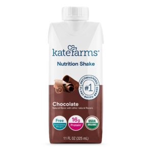 Kate Farms Nutrition Shake Chocolate Flavor Liquid 11 oz. Carton - Organic Meal Replacement