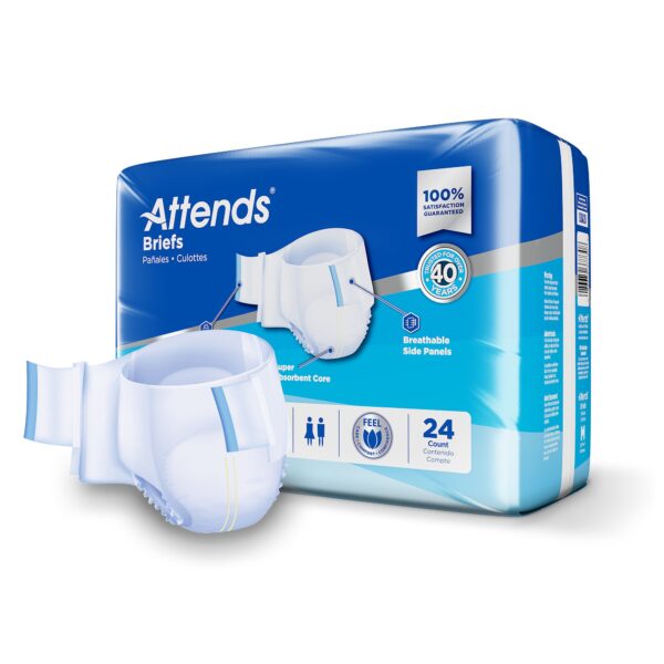 Attends DDA20 Unisex Medium Disposable Heavy Absorbency Incontinence Brief - Image 2
