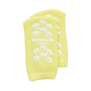 McKesson Terries Unisex Toddler Slipper Socks - Single Tread, Yellow, Part #40-3850