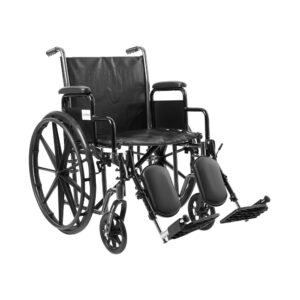 McKesson Dual Axle Wheelchair with Desk-Length Arms and Swing-Away Elevating Leg Rests - 20 Inch Seat, 350 lbs Capacity
