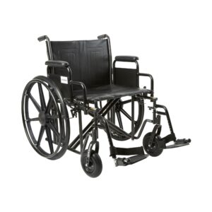 McKesson Bariatric Wheelchair with 22-Inch Seat Width, Dual Axle, Detachable Desk Arm, and Swing-Away Footrest