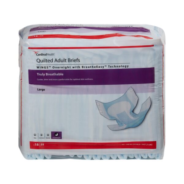 Unisex Adult Incontinence Brief Wings Overnight Quilted Large Disposable Heavy Absorbency by Brand 67034 - Image 4
