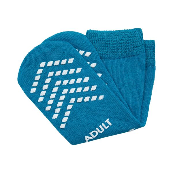 McKesson Unisex Adult Large Slipper Socks with Safety Tread - Teal, Part Number 16-SCE1 - Image 3