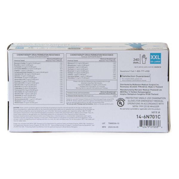 McKesson Confiderm 6.8C 2X-Large Nitrile Exam Gloves * Chemotherapy and Fentanyl Resistant - Image 2