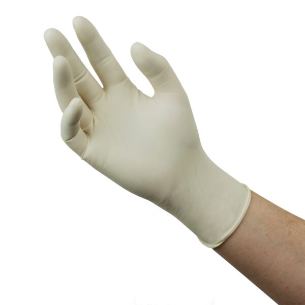Diamond Grip Plus Large Non-Sterile Latex Exam Gloves by DGP - Fully Textured, Standard Cuff Length - Image 3
