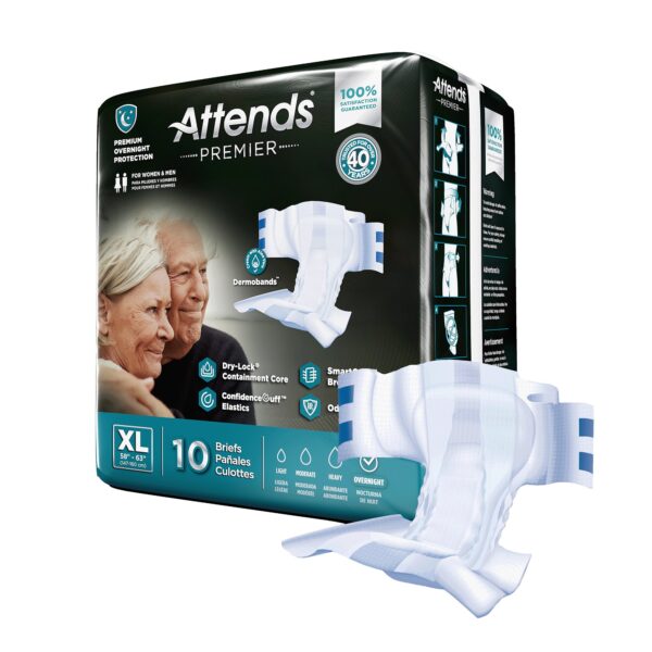 Attends Premier X-Large Unisex Disposable Incontinence Brief (Part Number: ALI-BR40) - Image 2